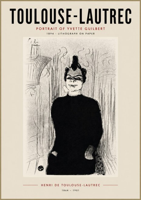 Toulouse-Lautrec Portrait of Yvette Guilbert No4 - Juliste