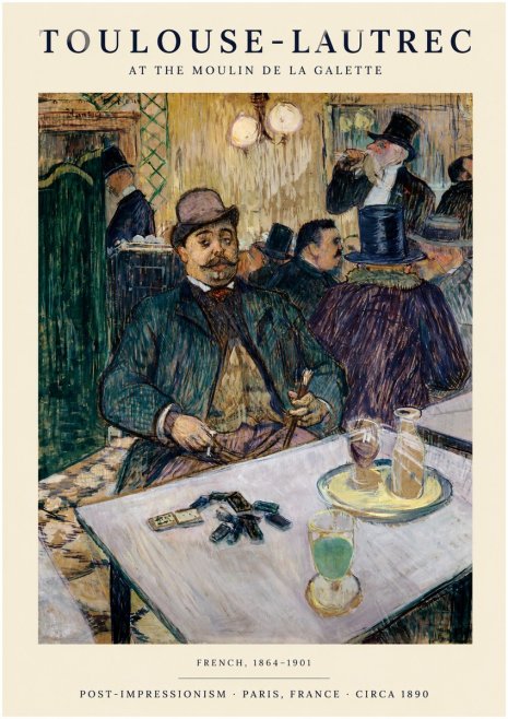 Toulouse-Lautrec At the Moulin De La Galette No1 - Juliste