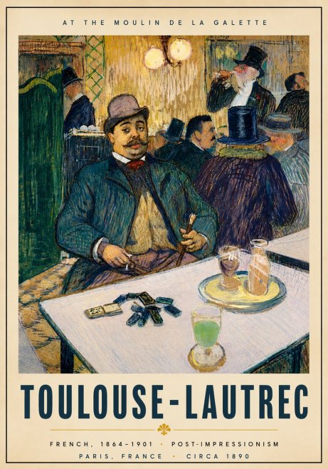 Toulouse-Lautrec At the Moulin De La Galette No6 - Juliste