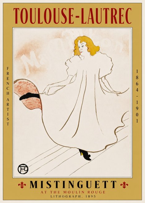 Toulouse-Lautrec Mistinguett at the Moulin Rouge No2 - Juliste