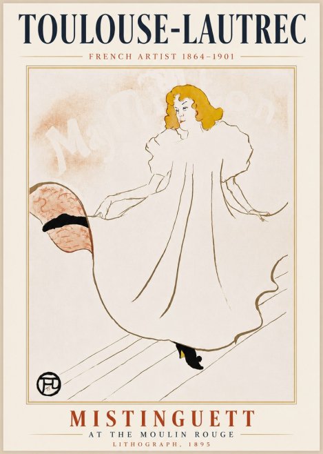 Toulouse-Lautrec Mistinguett at the Moulin Rouge No5 - Juliste