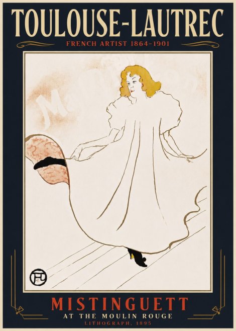 Toulouse-Lautrec Mistinguett at the Moulin Rouge No6 - Juliste