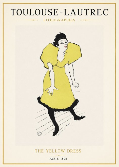Toulouse-Lautrec The Yellow Dress No1 - Juliste