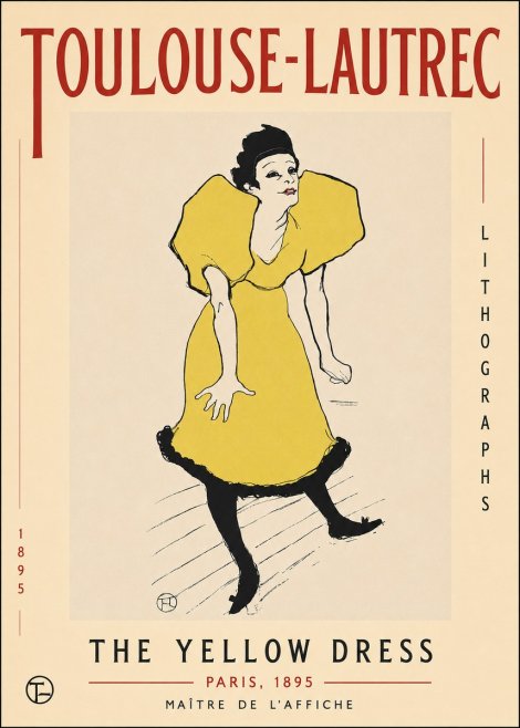 Toulouse-Lautrec The Yellow Dress No3 - Juliste