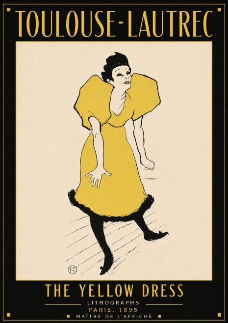 Toulouse-Lautrec The Yellow Dress No4 - Juliste