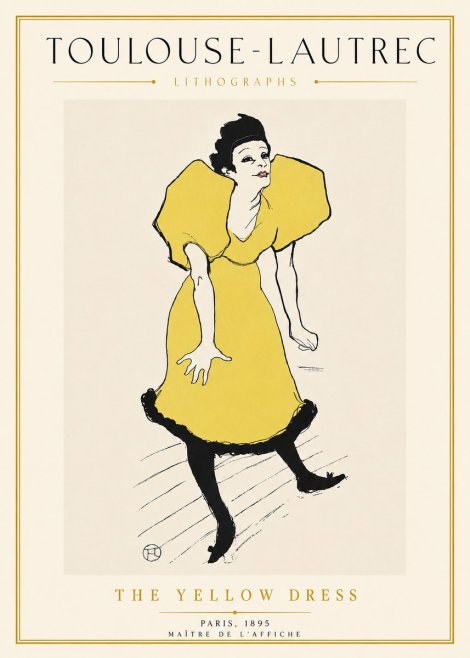 Toulouse-Lautrec The Yellow Dress No5 - Juliste