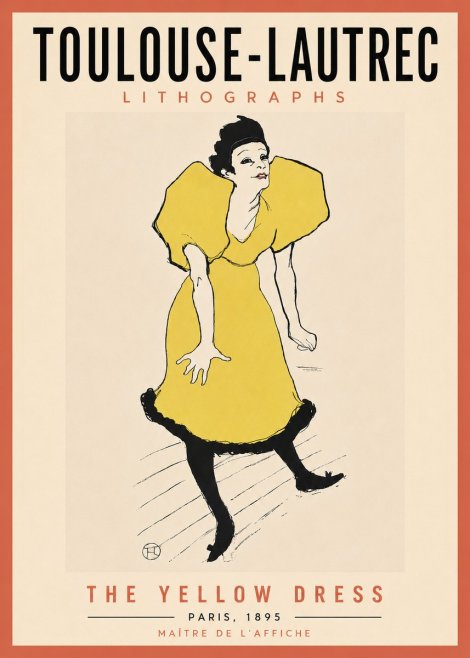 Toulouse-Lautrec The Yellow Dress No6 - Juliste