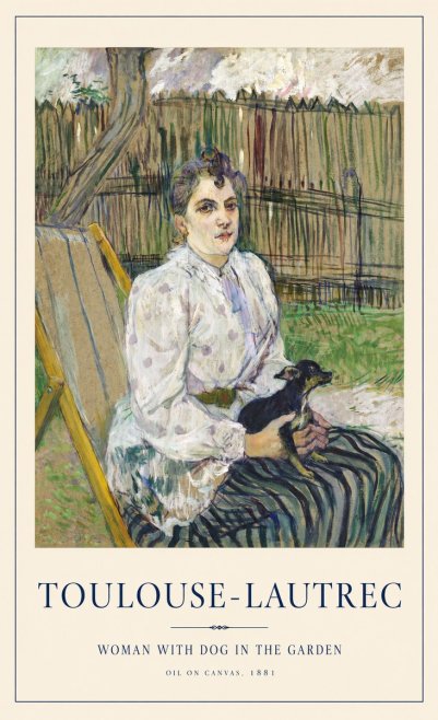 Toulouse-Lautrec Woman with Dog in the Garden No1 - Juliste