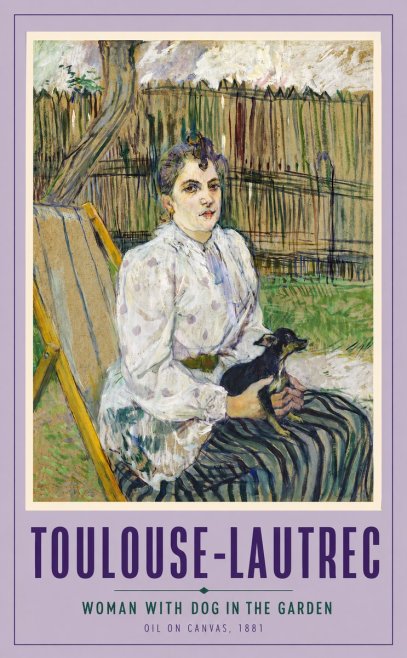 Toulouse-Lautrec Woman with Dog in the Garden No2 - Juliste