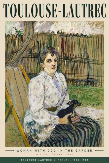 Toulouse-Lautrec Woman with Dog in the Garden No3 - Juliste