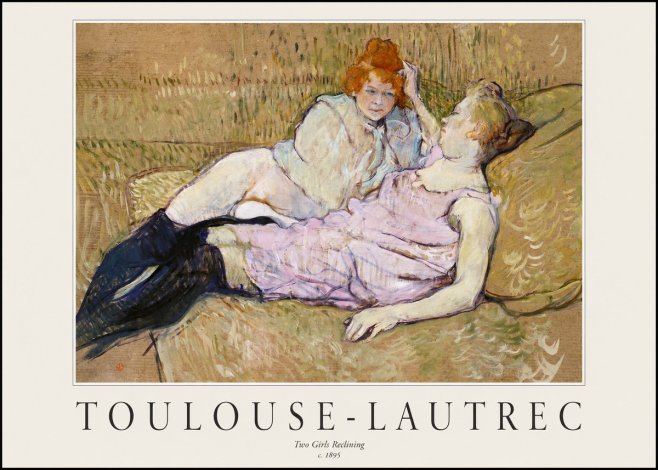 Toulouse-Lautrec Two Girls Reclining No1 - Juliste