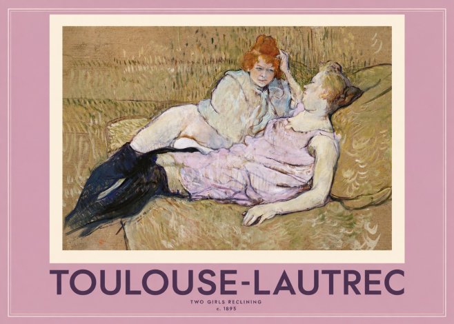 Toulouse-Lautrec Two Girls Reclining No2 - Juliste