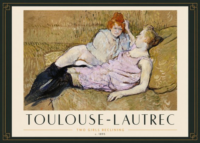 Toulouse-Lautrec Two Girls Reclining No3 - Juliste