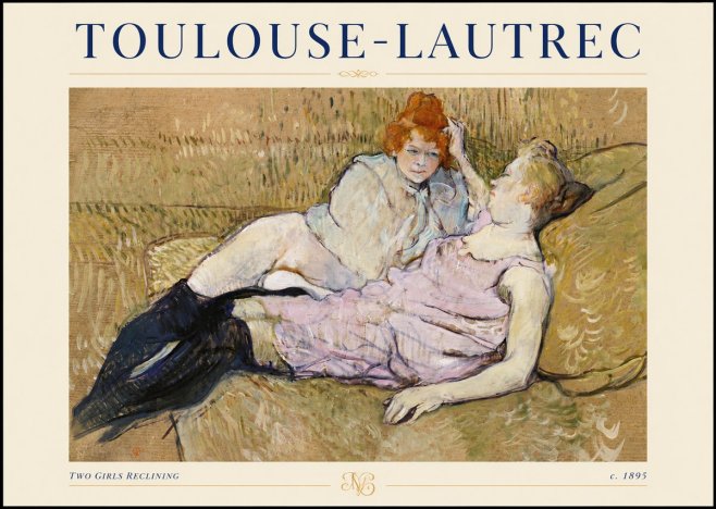 Toulouse-Lautrec Two Girls Reclining No4 - Juliste
