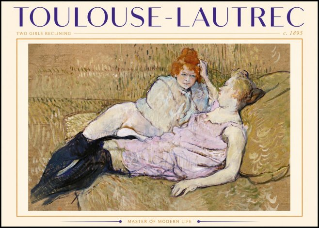 Toulouse-Lautrec Two Girls Reclining No5 - Juliste