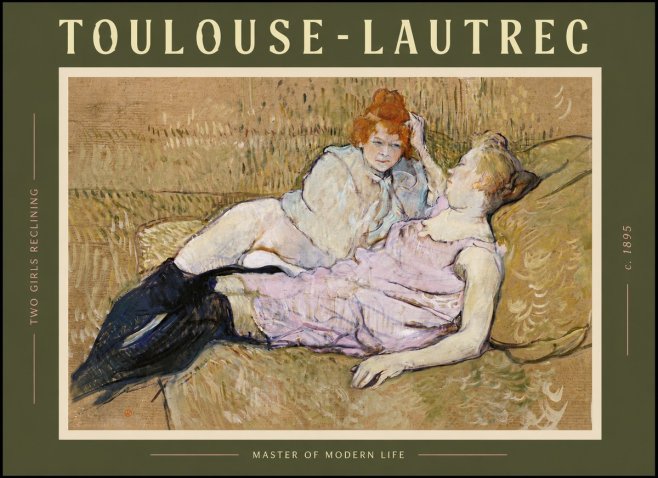 Toulouse-Lautrec Two Girls Reclining No6 - Juliste
