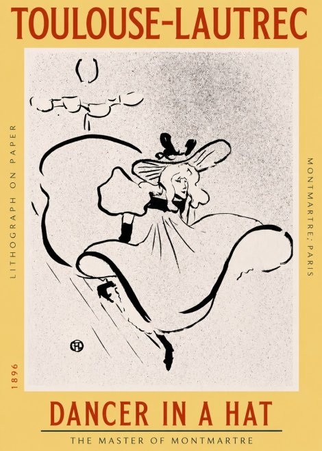 Toulouse-Lautrec Dancer in a Hat No2 - Juliste