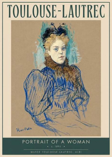 Toulouse-Lautrec Portrait of a Woman II No2 - Juliste