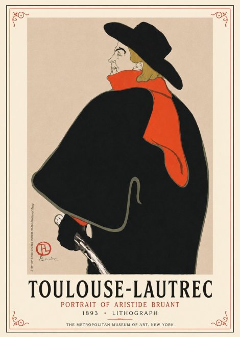 Toulouse-Lautrec Portrait of Aristide Bruant No3 - Juliste