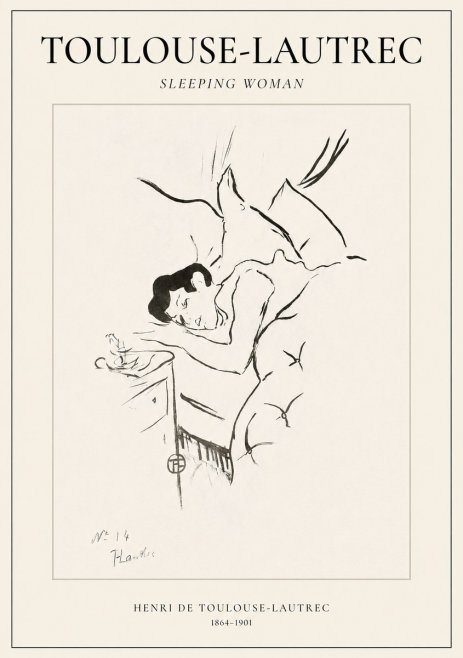 Toulouse-Lautrec Sleeping Woman No1 - Juliste