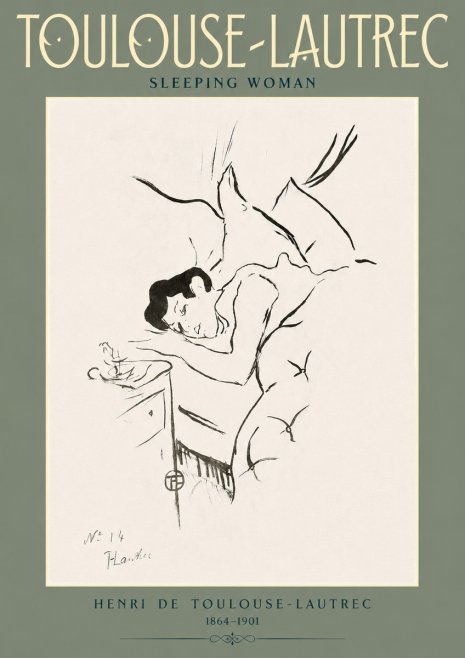 Toulouse-Lautrec Sleeping Woman No2 - Juliste