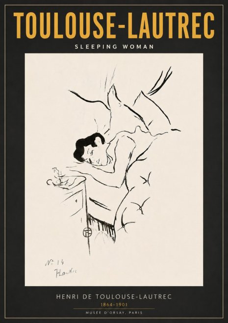Toulouse-Lautrec Sleeping Woman No6 - Juliste