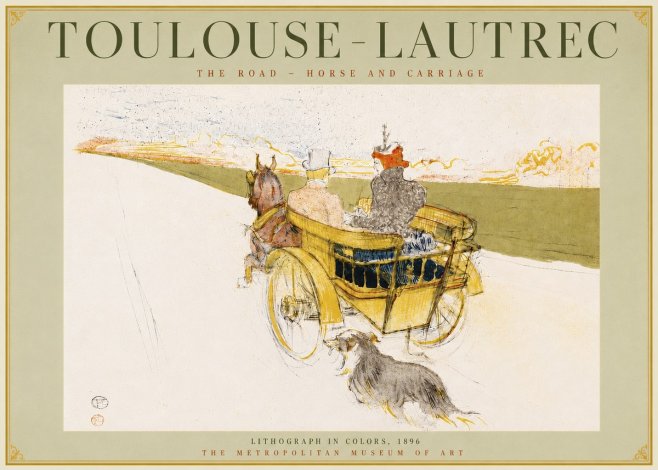 Toulouse-Lautrec The Road - Horse and Carriage No4 - Juliste