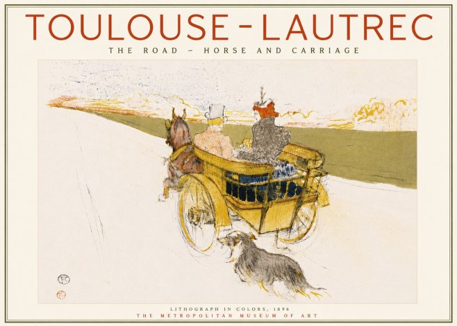 Toulouse-Lautrec The Road - Horse and Carriage No6 - Juliste