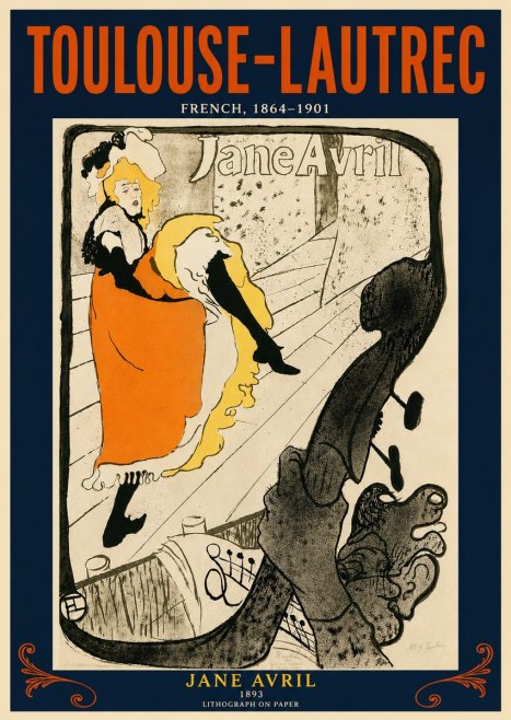 Toulouse-Lautrec Jane Avril II No4 - Juliste