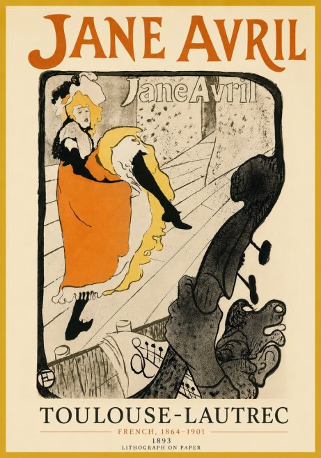 Toulouse-Lautrec Jane Avril II No5 - Juliste