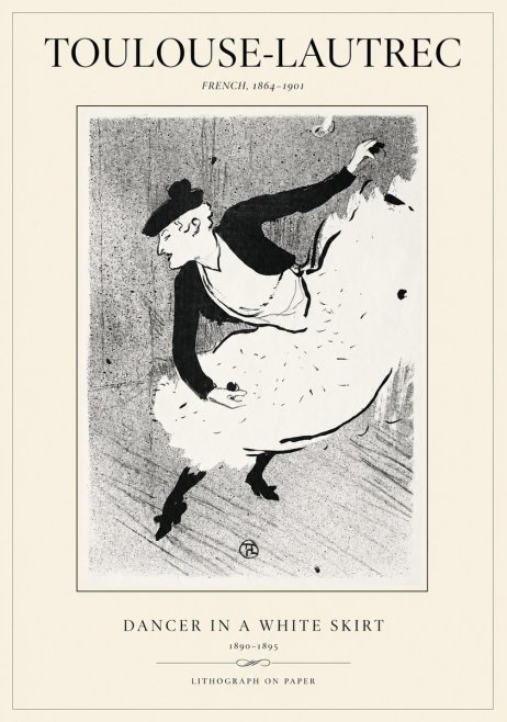 Toulouse-Lautrec Dancer in a White Skirt No1 - Juliste