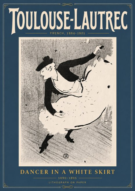 Toulouse-Lautrec Dancer in a White Skirt No4 - Juliste