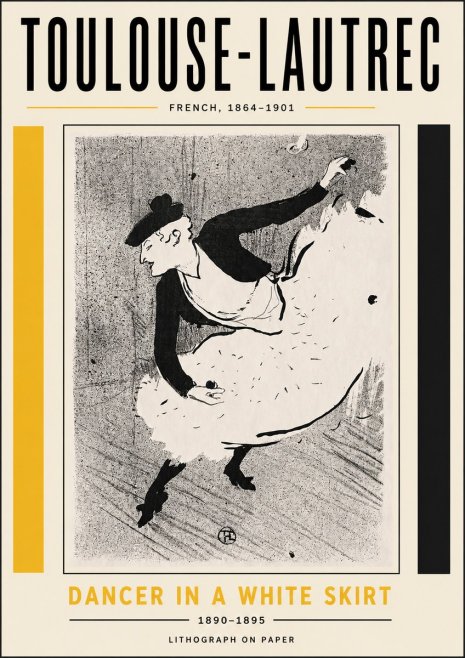 Toulouse-Lautrec Dancer in a White Skirt No5 - Juliste
