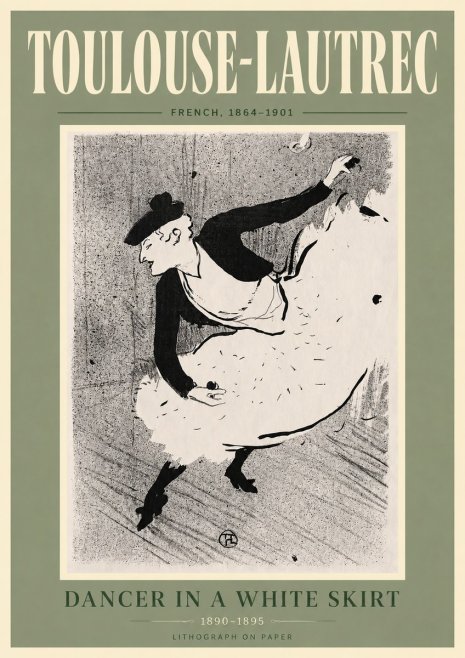 Toulouse-Lautrec Dancer in a White Skirt No6 - Juliste