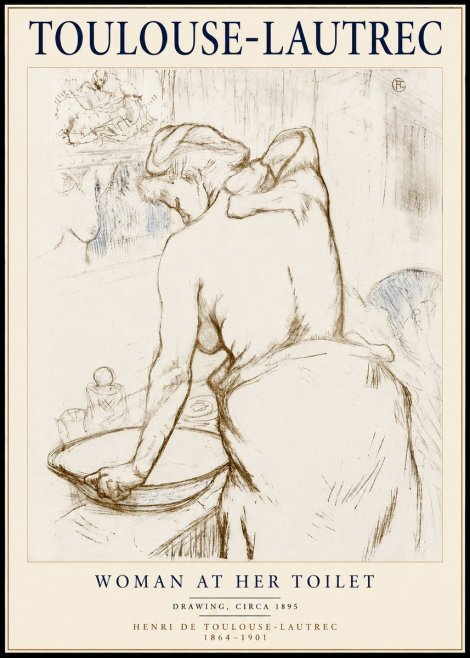 Toulouse-Lautrec Woman at Her Toilet No4 - Juliste