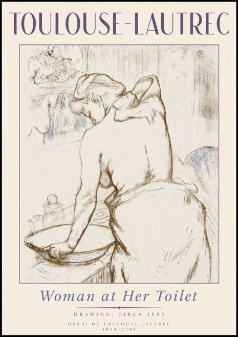 Toulouse-Lautrec Woman at Her Toilet No6 - Juliste