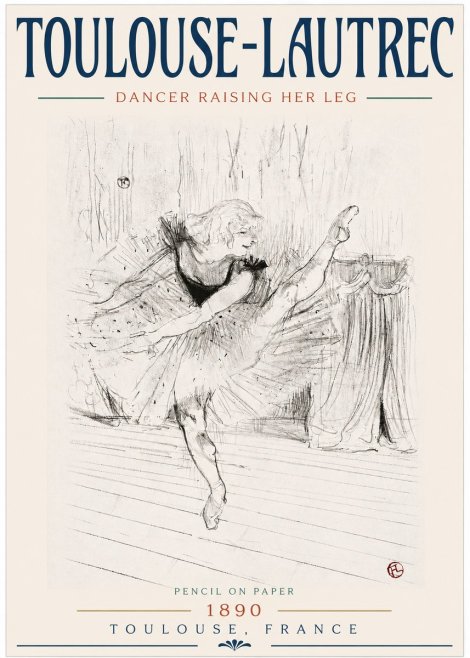 Toulouse-Lautrec Dancer Raising Her Leg No3 - Juliste