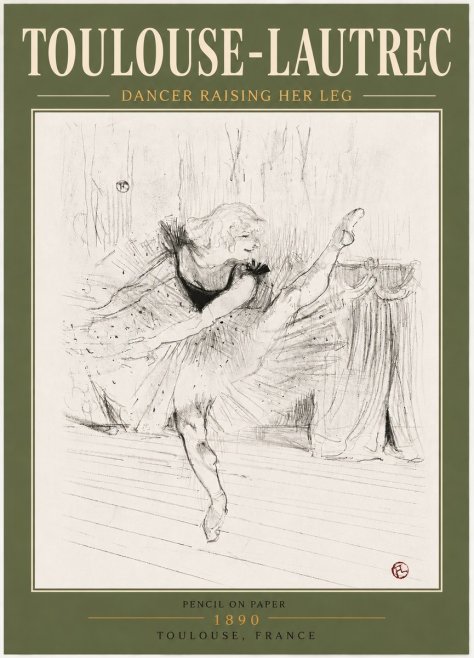 Toulouse-Lautrec Dancer Raising Her Leg No5 - Juliste