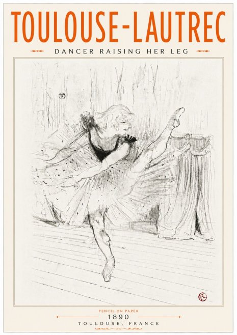 Toulouse-Lautrec Dancer Raising Her Leg No6 - Juliste