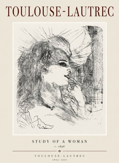 Toulouse-Lautrec Study of a Woman I No1 - Juliste