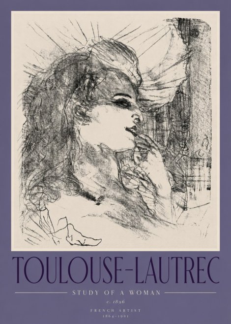 Toulouse-Lautrec Study of a Woman I No2 - Juliste