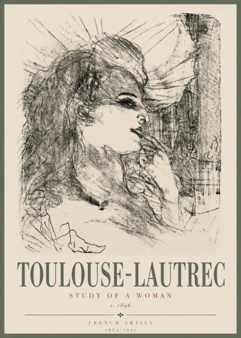 Toulouse-Lautrec Study of a Woman I No3 - Juliste