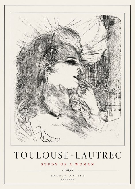Toulouse-Lautrec Study of a Woman I No5 - Juliste