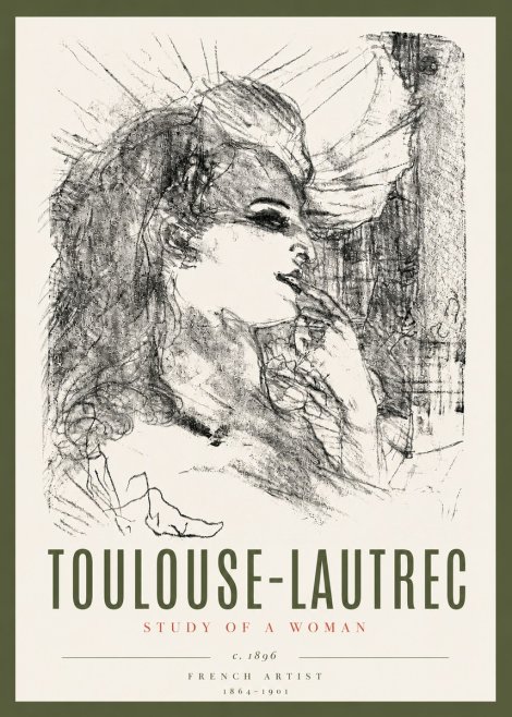 Toulouse-Lautrec Study of a Woman I No6 - Juliste
