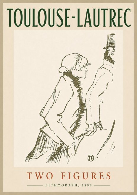 Toulouse-Lautrec Two Figures No4 - Juliste