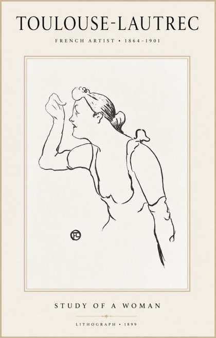 Toulouse-Lautrec Study of a Woman II No1 - Juliste