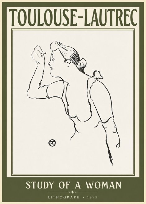 Toulouse-Lautrec Study of a Woman II No2 - Juliste