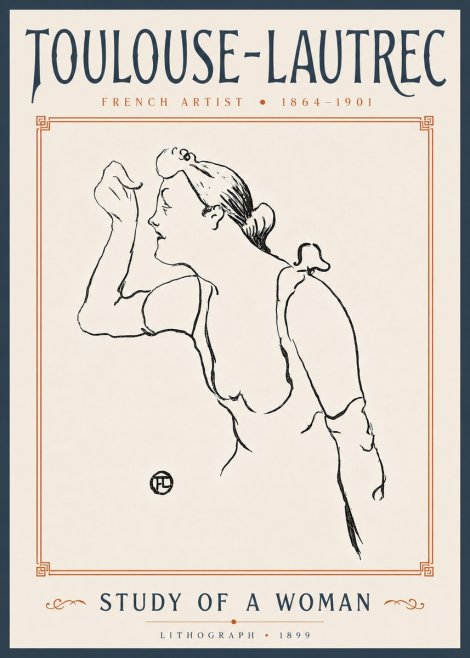 Toulouse-Lautrec Study of a Woman II No6 - Juliste