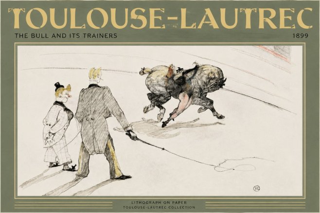 Toulouse-Lautrec The Bull and Its Trainers No2 - Juliste