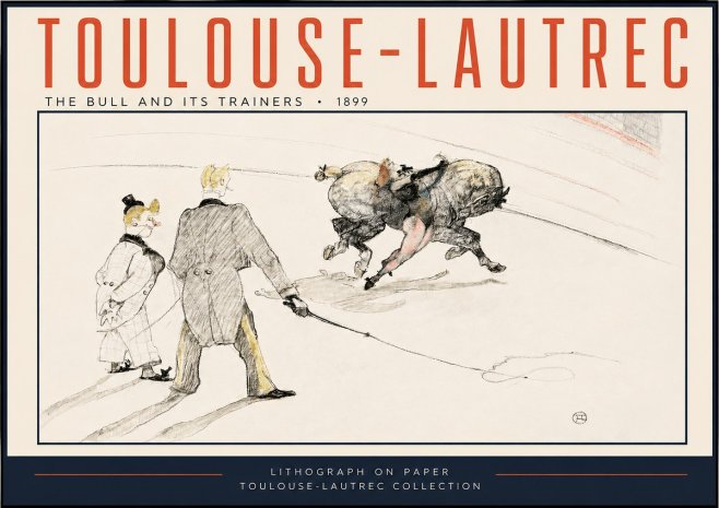 Toulouse-Lautrec The Bull and Its Trainers No3 - Juliste
